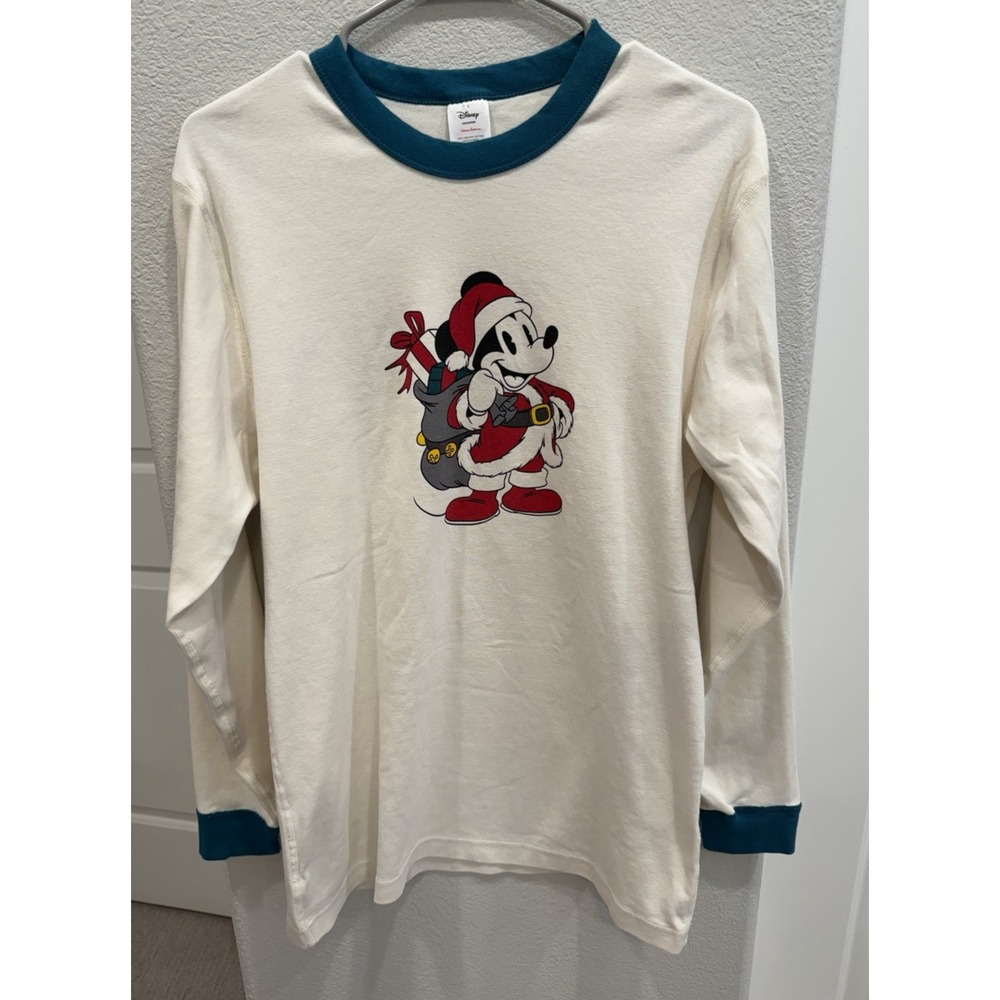 Hanna Andersson x Disney Mickey Mouse Organic Cotton Pajama Top L Holiday